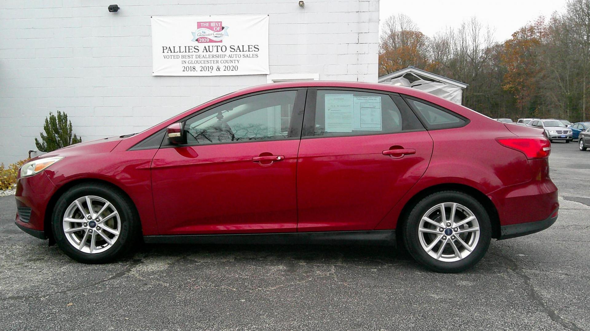2015 RED Ford Focus SE Sedan (1FADP3F25FL) with an 2.0L L4 DOHC 16V engine, located at 540a Delsea Drive, Sewell, NJ, 08080, (987) 867-5309, 39.752560, -75.111206 - Photo#1