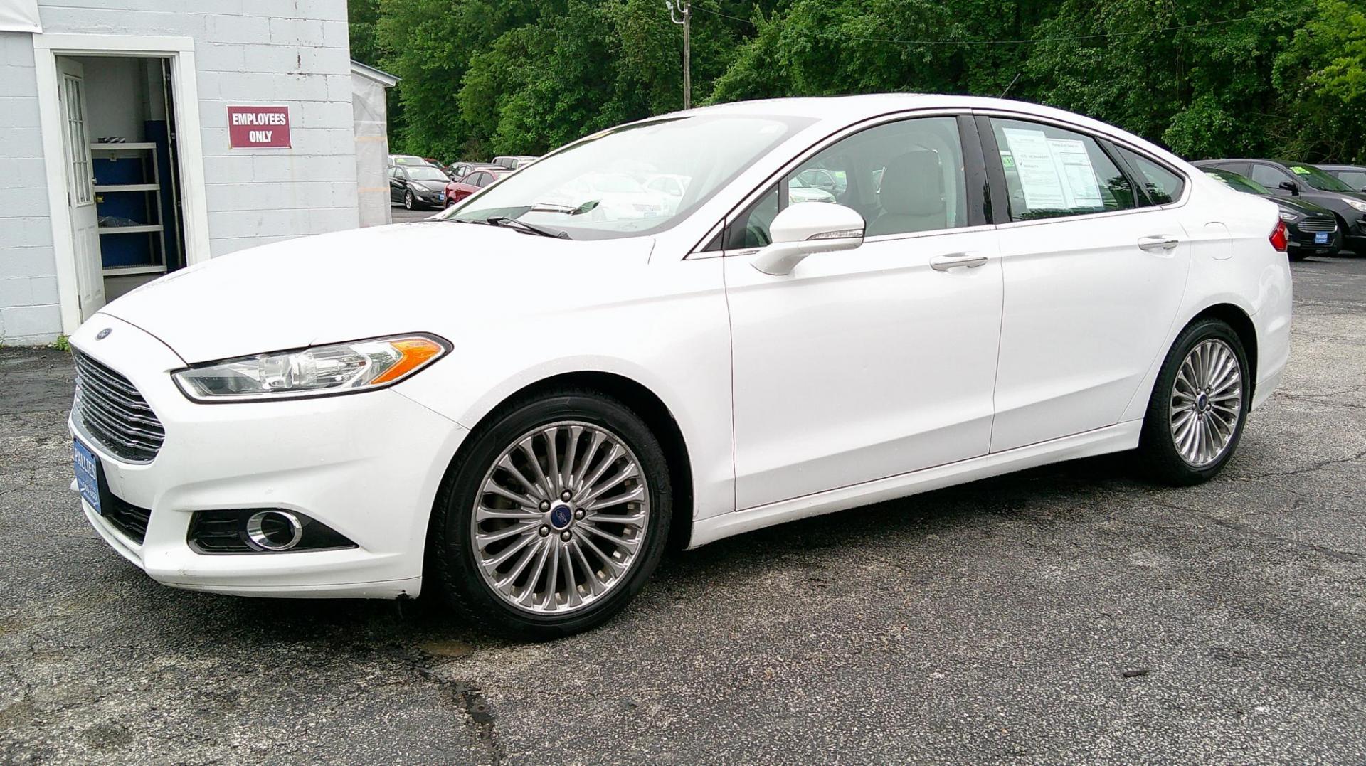 2015 WHITE Ford Fusion Titanium (3FA6P0K93FR) with an 2.0L L4 DOHC 16V engine, located at 540a Delsea Drive, Sewell, NJ, 08080, (987) 867-5309, 39.752560, -75.111206 - Photo#1