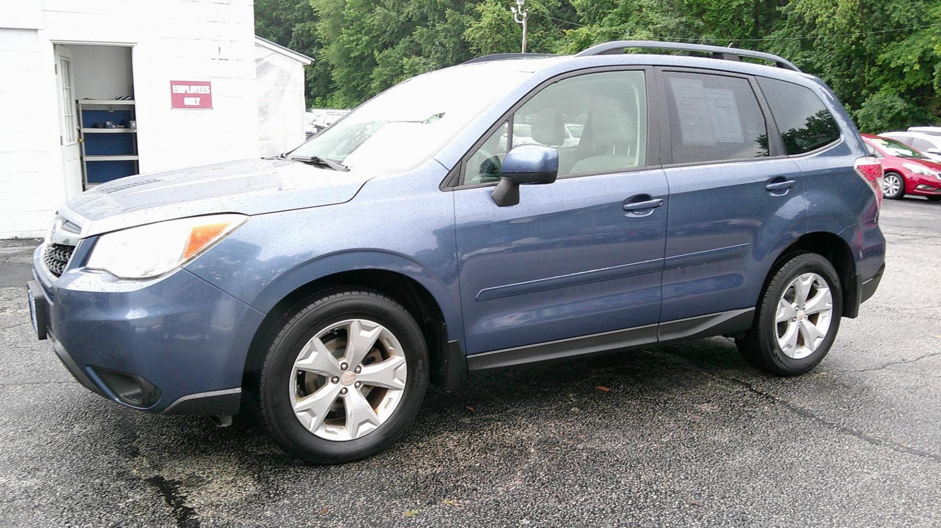 2014 BLUE Subaru Forester 2.5i Premium (JF2SJAEC0EH) with an 2.5L H4 SOHC 16V engine, 6-Speed Automatic transmission, located at 540a Delsea Drive, Sewell, NJ, 08080, (987) 867-5309, 39.752560, -75.111206 - Photo#1