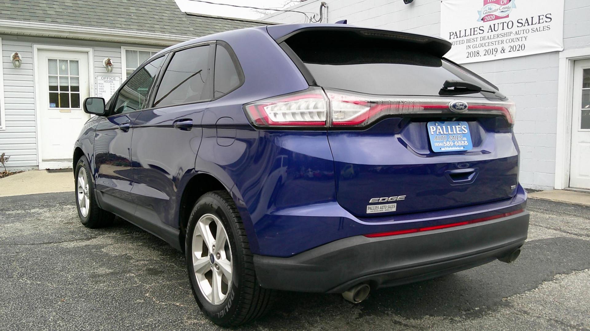 2015 BLUE Ford Edge SE AWD (2FMTK4G85FB) with an 3.5L V6 DOHC 24V engine, 6-Speed Automatic transmission, located at 540a Delsea Drive, Sewell, NJ, 08080, (987) 867-5309, 39.752560, -75.111206 - Photo#2