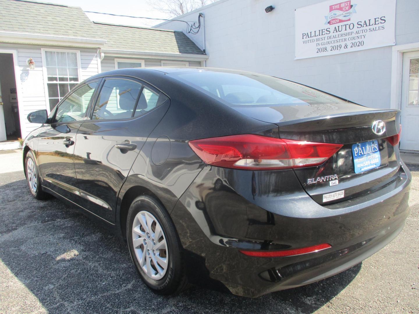 2018 BLACK Hyundai Elantra SE 6AT (5NPD74LF5JH) with an 1.8L L4 DOHC 16V engine, 6A transmission, located at 540a Delsea Drive, Sewell, NJ, 08080, (987) 867-5309, 39.752560, -75.111206 - Photo#2