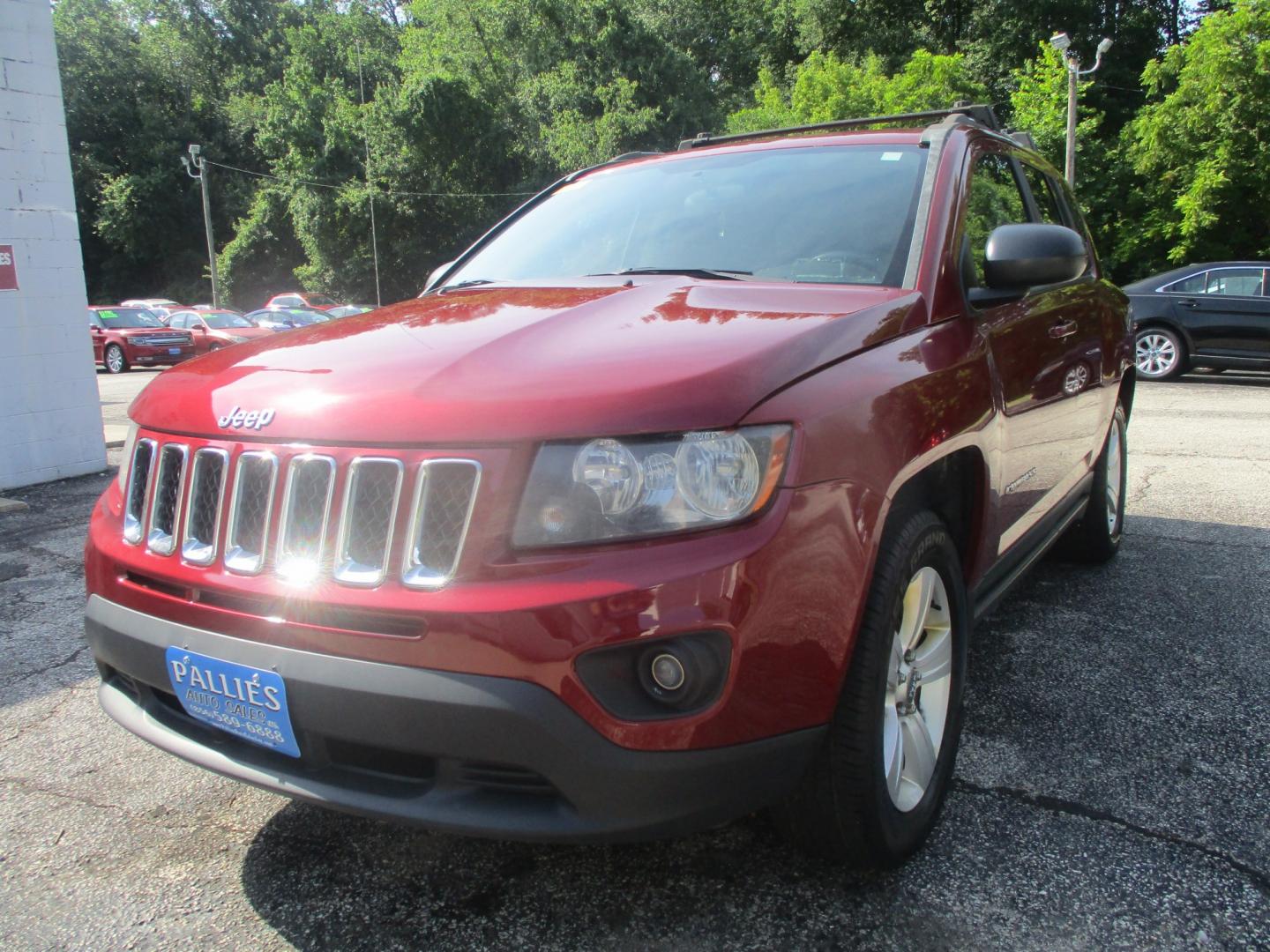 2014 RED Jeep Compass Sport 4WD (1C4NJDBB1ED) with an 2.4L L4 DOHC 16V engine, located at 540a Delsea Drive, Sewell, NJ, 08080, (987) 867-5309, 39.752560, -75.111206- Photo#0