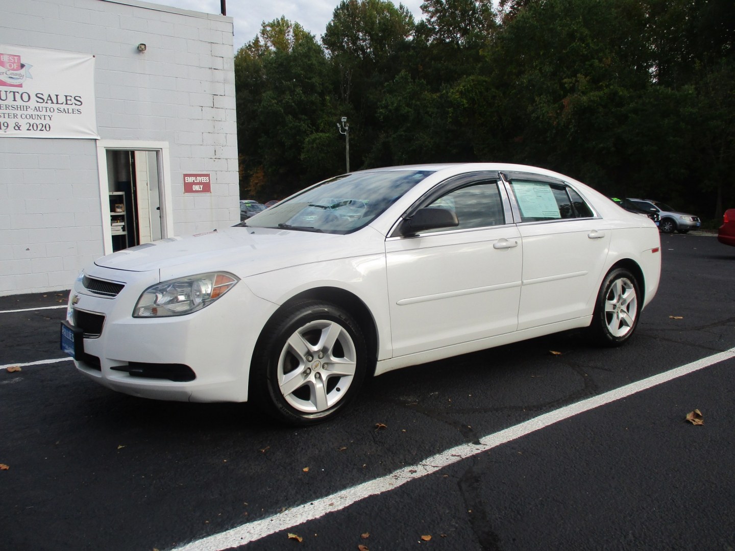 2012 WHITE Chevrolet Malibu LS (1G1ZB5E01CF) with an 2.4L L4 DOHC 16V engine, 6-Speed Automatic transmission, located at 540a Delsea Drive, Sewell, NJ, 08080, (987) 867-5309, 39.752560, -75.111206- Photo#1